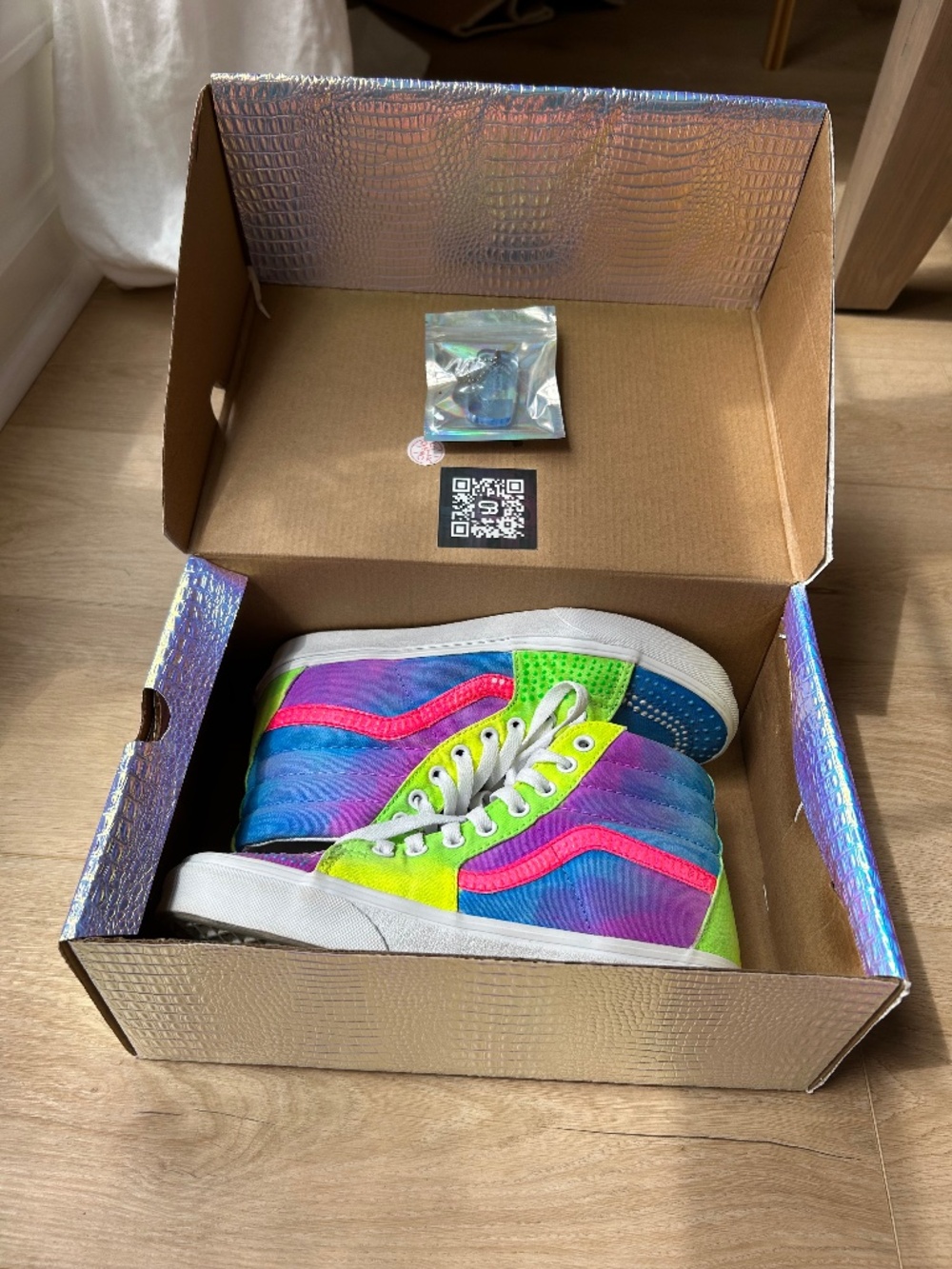 Vans High Top Custom Painted, Black Light Paint